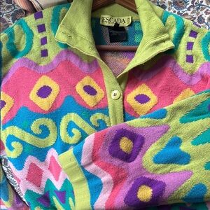 Escada Vibrant Geometric Women's Cardigan